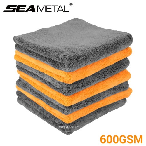 Toalla de microfibra para auto SEAMETAL 40×40 cm — paño grueso y absorbente para secado y detallado