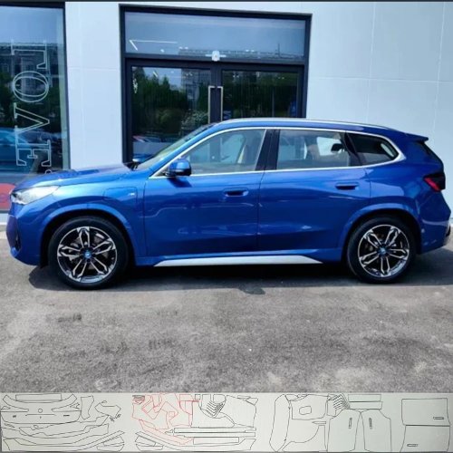 BMW iX1 U12（2023〜2026）M Sport Long Base用 TPU 塗装保護フィルム（PPF）プリカットキット — 透明で目立たない