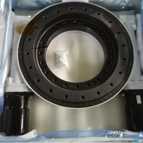 WH17 double-worm gear slewing bearing, double-row ball slewing ring for truck-mounted crane, 102:1 gear ratio, accuracy 0.17