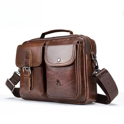 Borsa a tracolla / crossbody uomo in pelle vera — design alla moda, capiente, adatta a occasioni casual e formali