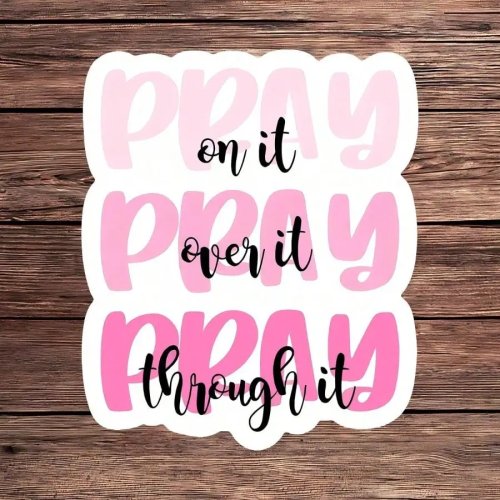 5 unid. Autocolantes vinil rosa pastel "Faith" à prova de água — Frases cristãs para portátil, copo/térmico, estudo bíblico; presente para raparigas