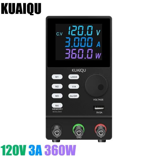 SPPS1203D Laboratory Adjustable DC Power Supply 0–120V 3A 360W — bench supply for circuit aging, repair & testing
