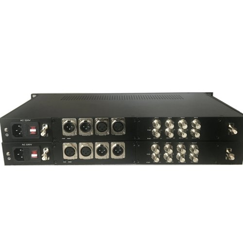 Convertisseur vidéo 3G‑SDI vers fibre Dual LC BiDi 4 canaux, 1080p/60Hz, portée 20 km, audio XLR équilibré 2 canaux