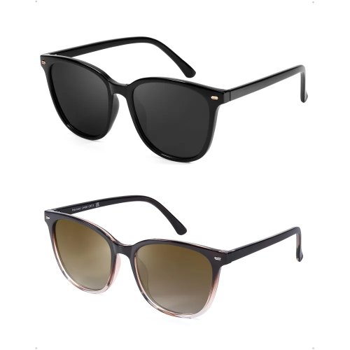 2 Pasang Kacamata Wanita Polarized UV400, Frame Besar, Model Fashion