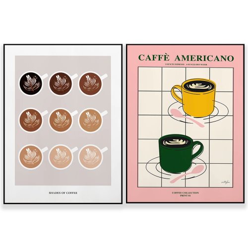 Coffee Color Chart – Printable Wall Art | Modern Minimalist Coffee Print for Kitchen, Bar or Living Room