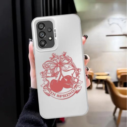 Etui z motywem czerwonego serca i wiśni pasujące do Samsung Galaxy A10/A20/A72/A03/A06/A07/A54/A71/A51/A52/A04/A05/A50/A56