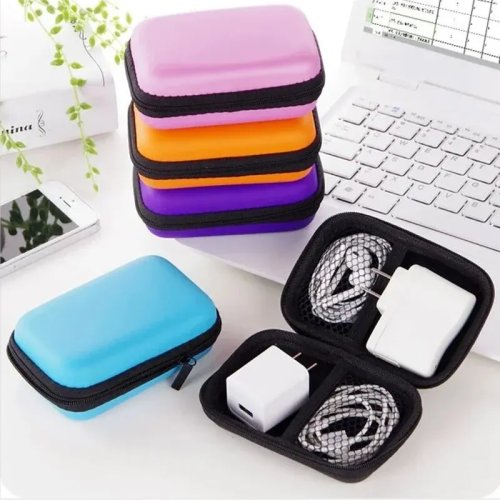 Trousse de rangement de voyage pour câbles et écouteurs – Pochette zippée pour chargeurs et accessoires électroniques