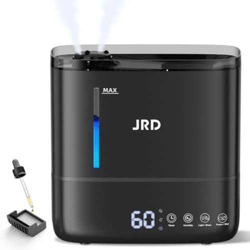 Ultrasonic Humidifier 4L for Large Room – Cool Mist Top-Fill, Up to 40H Run, 12H Timer, 360° Nozzle, Aroma Diffuser