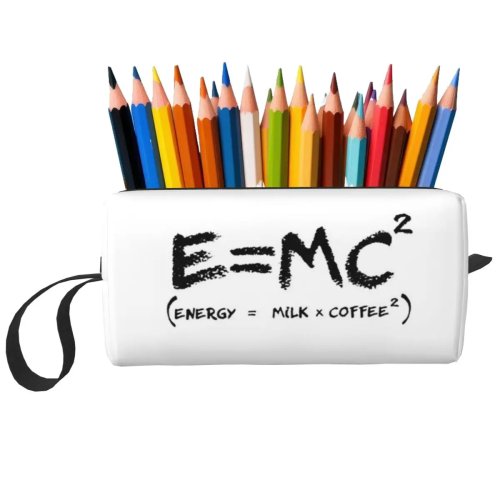 Kosmetiktasche E=MC² mit Science‑Print – Schminktasche & Federmäppchen, Reiseetui für Damen