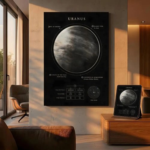 Solar System Planets Canvas Print with Calligraphy — Modern HD Eco-Friendly Wall Art for Home