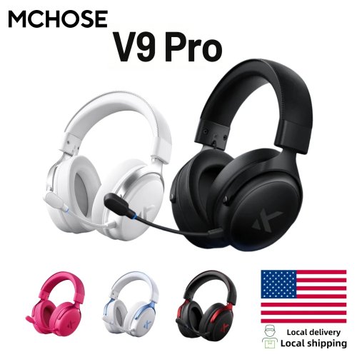 หูฟังเกมมิ่งไร้สาย MCHOSE V9 Pro 7.1 เสียงรอบทิศทาง ไมโครโฟนตัดเสียงรบกวน ความหน่วงต่ำ น้ำหนักเบา สำหรับ PS5/PC/Switch
