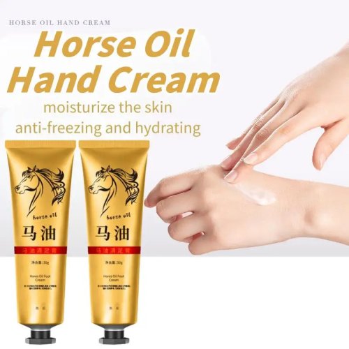 Krim Perbaikan Tangan & Kaki (Minyak Kuda) — Melembapkan intensif untuk tumit pecah, mengangkat kulit mati. Pilihan 30/60/150/300 g