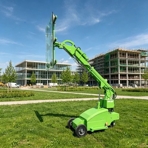 Robot sollevatore per vetri telecomandato per l'installazione di facciate su edifici commerciali