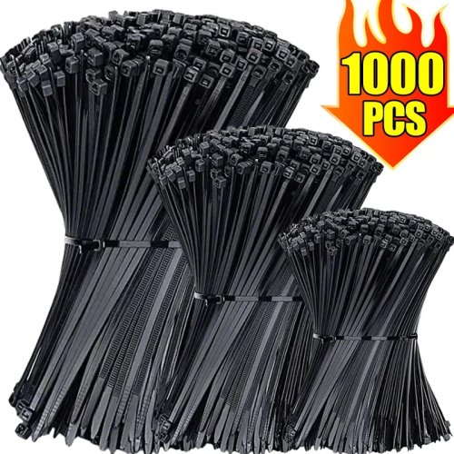 Nylon-Kabelbinder (selbstsichernd) — Pack 100/1000 Stück, verstellbare Kabelbinder für Zuhause & Büro