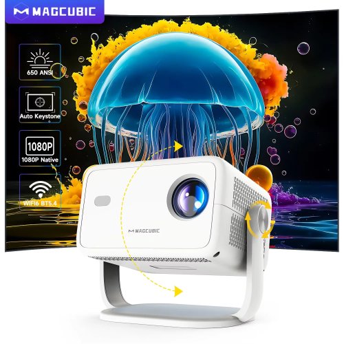 Proyektor Portable Magcubic L018 1080P Native 650 ANSI, Upscale 8K, Android 14, Koreksi Keystone Otomatis & Autofocus, Wi‑Fi 6, BT5.4 — Untuk Nonton & Outdoor