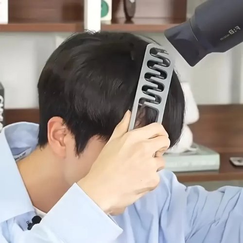 Sisir Styling Rambut Gigi Lebar Pengembang Volume, Tekstur ala Korea, Penutup Poni untuk Pria