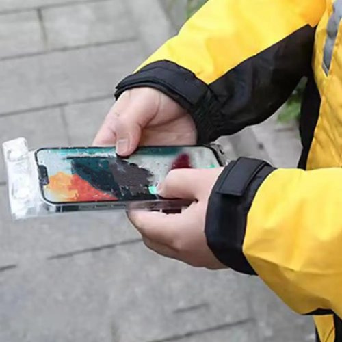 防水スマホポーチ（フルビュー）— クリア防水ケース／ドライバッグ ユニバーサルサイズ 水中・雪・雨対応 バイク・アウトドア用