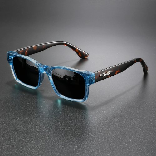 Retro punk zonnebril vierkant, beschermend montuur met UV400, unisex voor buitenactiviteiten en casual stijl