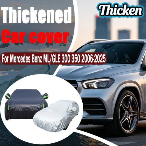 Водонепроницаемый чехол для Mercedes ML/GLE 2006–2025 с молнией у двери и ветрофиксирующими ремнями — защита от снега/дождя/пыли