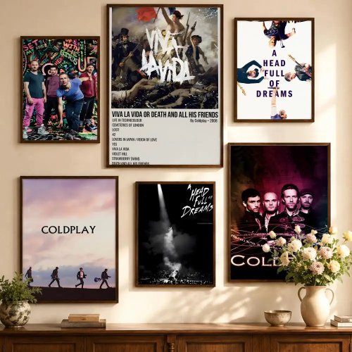 Póster Coldplay autoadhesivo – lámina decorativa para pared, decoración moderna para salón y dormitorio