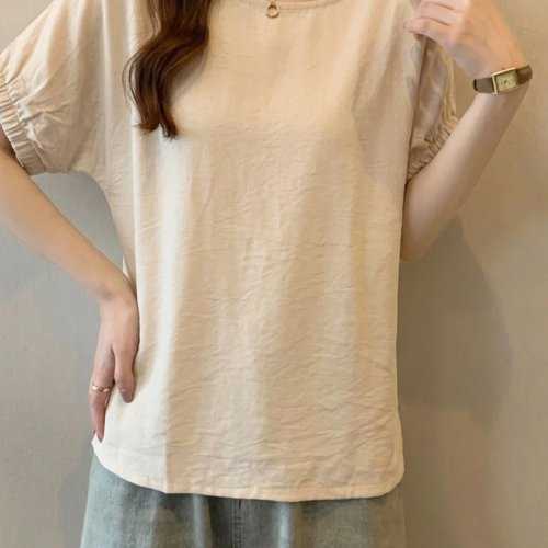 เสื้อผู้หญิง คอกลม แขนสั้น ทรงหลวม ดูผอม ไซส์ใหญ่ (พลัสไซส์) ใส่สบาย สไตล์เกาหลี สำหรับหน้าร้อน