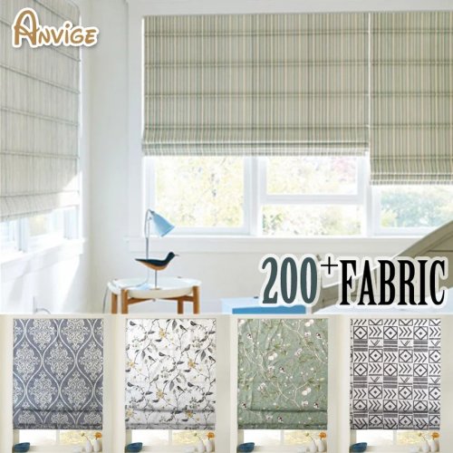 Anvige Cotton‑Linen Roman Shades – Roman Blinds for Living Room Window