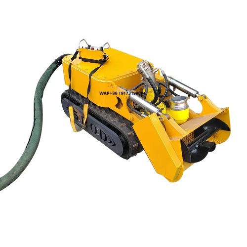 Robô de dragagem fluvial com esteiras de borracha — Equipamento industrial para remoção de sedimentos subaquáticos