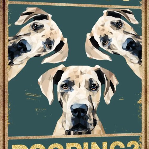 Letrero metálico vintage Great Dane 'Are You Pooping?' - Decoración divertida para baño, placa de aluminio para pared