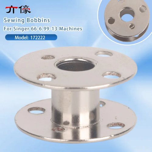 Set 28 gulungan benang (bobbin) #172222 dengan spons tebal dan kotak penyimpanan benang transparan — kompatibel untuk mesin jahit Singer 66-6 / 99-13