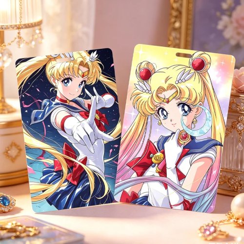 Sailor Moon double-sided acrylic card charm — anime backpack/luggage/wallet tag, cute collectible keychain