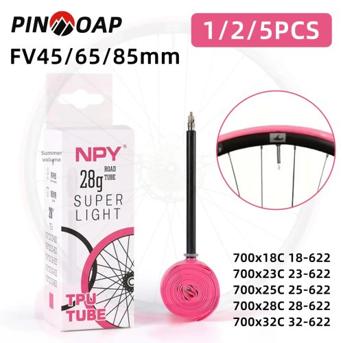 PINMOAP ultralichte fietsbinnenband TPU 700C (18–38 mm) voor race/MTB - 1/2/5 stuks
