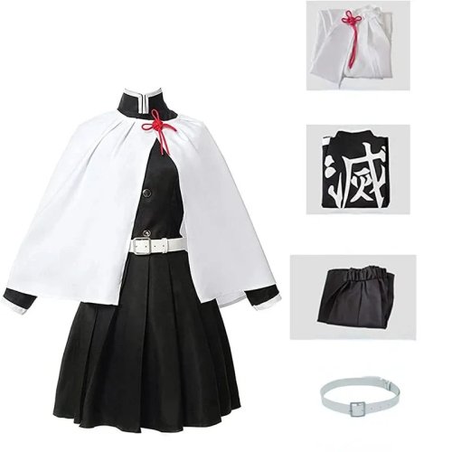 Demon Slayer (Kimetsu no Yaiba) Tsuyuri Kanao Damen-Cosplay-Kimono mit Schmetterlings-Haarschmuck