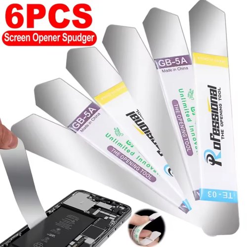 6/1 Pc Stainless Steel Ultra-Thin Pry Blade — Phone & Tablet Screen/Battery Opening Tool