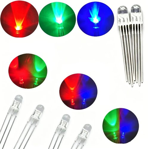 10 ชิ้น LED 5 มม. (F5) RGB สีสันหลายสี – 3 พิน (สองสี) / 4 พิน (สามสี)