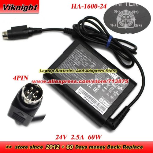 محول تيار متردد (AC) HA-1600-24 24V 2.5A 60W، موصل دائري 4 دبابيس