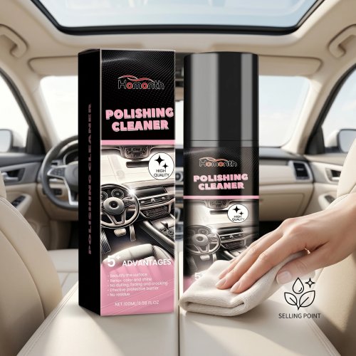 Spray dettagliatore per interni auto — pulitore e lucidante, rimuove macchie, ripristina la brillantezza e protegge il colore