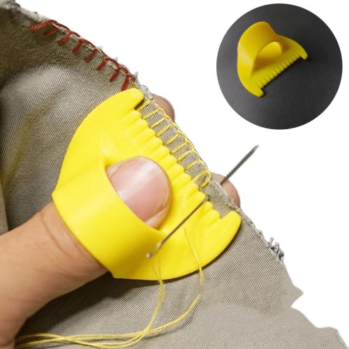Set 2 pezzi utensili da cucito facili — fermapunto da bordo in plastica resistente e strumento per maglia, passo 4 mm, perfetto per principianti e anziani
