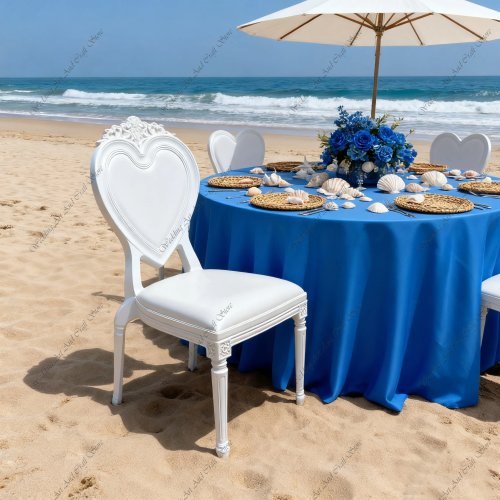 Pack 36 cadeiras de plástico para banquete — cadeiras para casamento/hotel, exteriores, empilháveis, formato coração (modelo Roman)