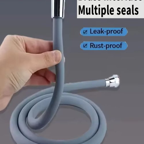 Selang shower silikon 1,5/2/3 m – fleksibel, anti-melintir, tahan tekanan tinggi, selang pengganti untuk keran/hand shower