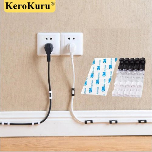 Kabel-Organizer Clips für Schreibtisch – Selbstklebender Kabelhalter & Aufroller für USB-/Ladekabel