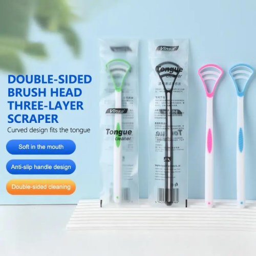 Limpiador de lengua de silicona, 1 pza., diseño ergonómico para higiene bucal diaria