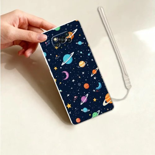 Miękkie etui TPU z motywem gwiaździstego nieba do Xiaomi Poco F5/F3/X4/X3 Pro/X3 NFC/C85/F4/C71 - ochrona tylna