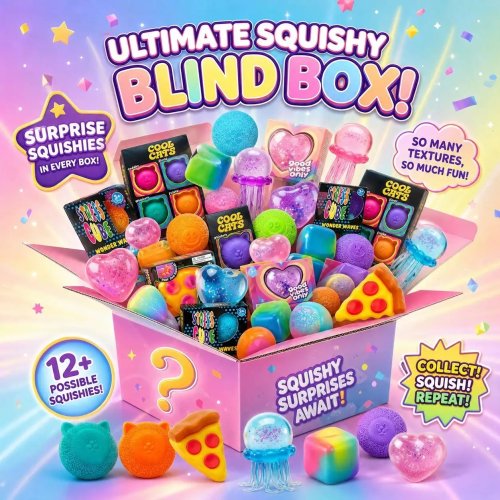 Ponad 100 szt. squishy w blind box — miękkie figurki slow-rising (goryl, Moai, panda, królik, kaczka, meduza, aksolotl). Zabawki antystresowe i upominki na przyjęcia dla dzieci
