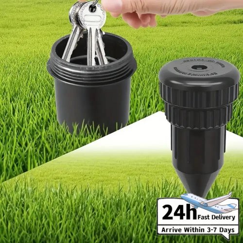 Hộp giấu chìa/tiền hình đầu vòi phun giả, giống thật cho sân vườn — cắm xuống đất