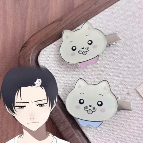 Pinza para el pelo con orejas de gatito tono neutro — clip para cosplay anime, accesorio de pelo veraniego y regalo