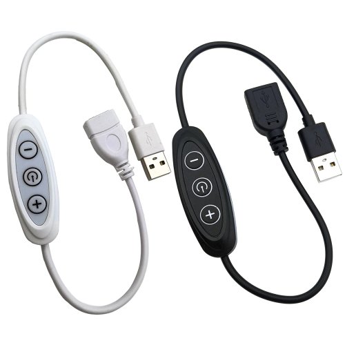 Dimmer USB 3 teclas 5V 2A, control de brillo LED 8 niveles