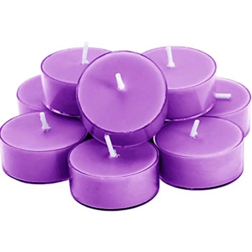 Velas tealight de cera de soja perfumadas, vaso transparente, larga duración — pack grande para relajación y spa