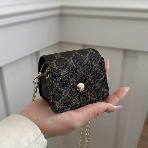 Borsa a tracolla mini donna, design minimalista colore unico, chiusura a patta — piccola/media