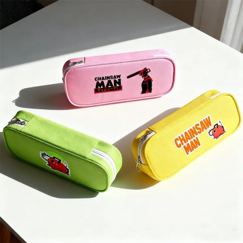 Trousse grande capacité Chainsaw Man - Trousse scolaire imprimée cartoon pour garçons