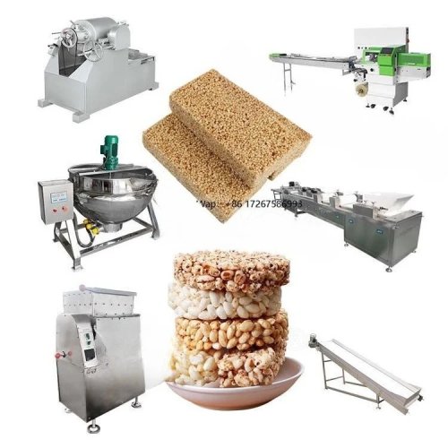Автоматическая машина для конфет из воздушного риса (Rice Krispies) — линия производства протеиновых злаковых батончиков